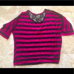 Ladies fuchsia and black top